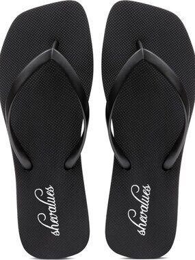 Slim Square Toe Flip Flops for Women | Comfortable Yoga Mat Sandals, Non-Slip